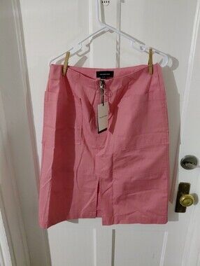 rag & bone Rose Pink Front-Slit Mini Skirt